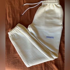 My Mum Made It Yellow/Cream Quilted Sweatpants/joggers